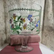 large trifle server crystal handpainted florals made in Romania