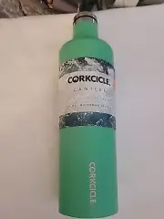 Corkcicle Canteen 25 oz Green Triple Wall Insulated Wine Water Bottle