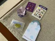 American Girl Courtney's mini rainbow puffy stickers pencil for 18" doll NEW