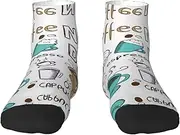 [JBYJBX] Delicious Coffee Print Adult Socks Womens Mens Workout Thermal Cozy All-Season Gift Holiday Articles Use