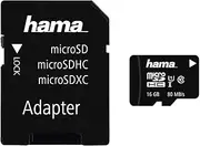microSDHC 16GB Class 10 UHS-I 80MB/s + Adapter/Mobile