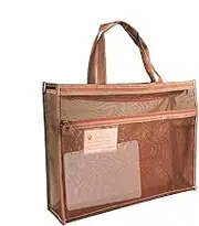 Mesh Bag for Art Tools - Robust Organiser for Craft Supplies, Painting Accessories, Storage for Drawing Utensils, Transparent Drawing Material Bag, Lightweight Travel Set for Studio, School, khaki
