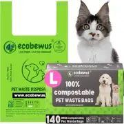 100% Compostable Pet Waste Disposal Bag (140 Bags) 1 Count (Pack of 1)