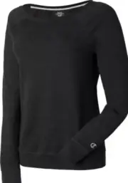 Champion Women Plus French Terry Funnel Neck Top Black 3X $32.00