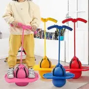 Bouncing Ball With Handle And Pump Kids Bouncy Jumping Ball Toy Stretched Or Disassembled Balancing Toy For Adults And Children Blue
