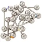 12 x Crystal Tongue Nipple Bar Barbell Piercing H2U78231