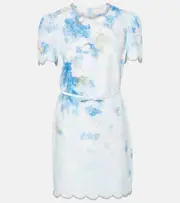 [Zimmermann] Zimmermann Crush floral linen minidress AU 12 blue