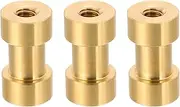 uxcell Camera Spigot Screws Converter 1/4" to 3/8" Female to Female, 3 Pack Tripod Screw Adapter Spigot Stud for Light Stand Hot Shoe Cold Shoe Adapter Ball Head Flash, Yellow