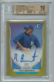 2014 BOWMAN CHROME RC PROSPECTS AUTO GOLD REFRACTOR RONY BAUTISTA /50 BGS 10