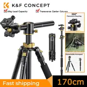 K&F Concept 67in Aluminum Video Camera Tripod Transverse Center Column Ball Head