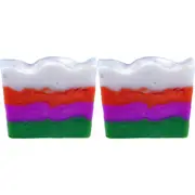 2PK Bomb Cosmetic Peach & Golden Raspberry Martini Soap Slice Bar Bath Fragrance