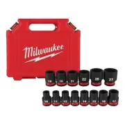 SHOCKWAVE 1/2 In. Drive Metric 6 Point Impact Socket Set (14-Piece)