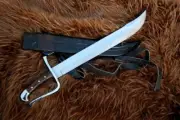 Handmade Carbon Steel Pirate Sword Machete-Hunting Tactical Sword With/Scabbard
