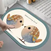 Bathroom Mat Cartoon Non-slip Shower Rug Doormat Diatom Mud Strong Absorbent US