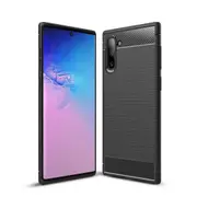 MCC Slim Samsung Galaxy Note10 Carbon Fibre Soft Case Cover Note 10 [Black]