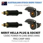 2 x Merit ( Hella) Cigarette Lighter Plugs 2 x Sockets 12V Caravan ,Fridge, Boat
