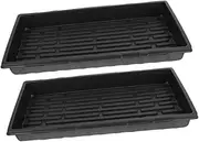 TOGEVAL 2Pcs Germination Starter Trays for Seedlings Thick Plastic Growing Trays Reusable Plant Germination Containers for Greenhouse Hydroponics and Home Gardening