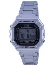 Casio Illuminator Alarm Chronograph Stainless Steel W-218HD-1A 50M Mens Watch
