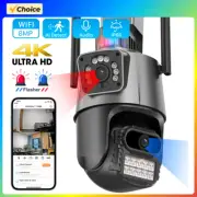 8MP 4K Wifi Camera Dual Lens Ai Auto Tracking Waterproof Security Light Alarm IP