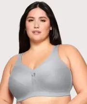 Glamorise Magiclift Active Support Wire-Free Bra - Gray Heather (Size 18J)