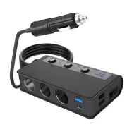 3 Way Car Cigarette Lighter Socket Splitter 4-Port USB Charger Power Adapter (for: Smart)