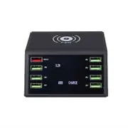 8 Usb Port Qc 3.0 Charger Dock Stand Station For Multiple Devices Phone Wireless Fast Charging