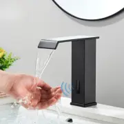 Luxury Smart Sensor Basin Waterfall Faucet Hot Cold Water Mixer Tap Automatic