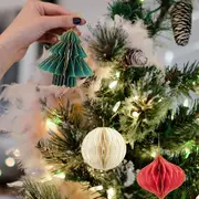 Christmas Tree Honeycomb Ball Hanging Pendant