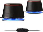 [Sanyun] SW102 Computer Speakers, 5Wx2, Deep Bass in Small Body, Stereo 2.0 USB Powered 3.5mm Aux Multimedia Speakers, Built-in Bottom Bass Radiators, PC Laptop Desktop Speakers, Black