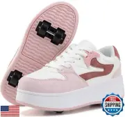 ANEFUN Roller Skate Shoes for Kids Boys Girls Sneakers with Detachable Wheels