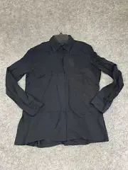 The Row Shirt Womens Small S Black Button Up Carlton Placket Blouse Top Flowy