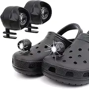 Croc Lights, Rechargeable 2-Pack Headlights for Shoes Lasting 72 Hours, Hiking Camping Gear Essentials, Flashlight Attachment (Black)