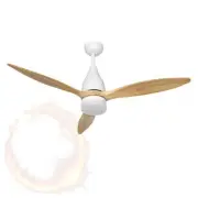 Devanti 52'' Ceiling Fan LED Light Remote Control Wooden Blades Timer 1300mm