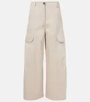 ['S Max Mara] 'S Max Mara Cotton gabardine cargo pants UK 2 white