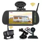 Wireless 7" Quad Mirror Monitor DVR Backup Camera for Truck Caravan Reversing RV