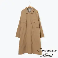 在飛比找Yahoo奇摩購物中心優惠-Samansa Mos2 廓形寬鬆口袋長版剪裁大衣外套