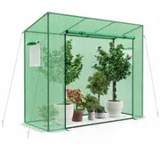 Costway 200 x 77 x 169 cm Outdoor Portable Double-Layer Mini Winter Hot Greenhouse, Yard