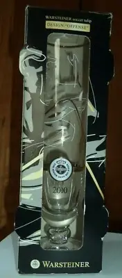 Warsteiner Soccer Tulip Design "OFFENSE" Etched Glass NIB