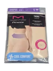 NEW SIZE 2XL WOMEN MAIDENFORM FLEXEES TAME YOUR TUMMY LACE SHAPING THONG