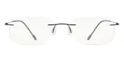 Rectangle Rimless Titanium Men's Glasses Online Black Size 52 - Lenses Included - Private Health Rebate - Blue Light Block - SmartBuy Collection