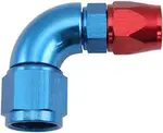 Aeroflow Stepped 90 Degree End -6 Hose to -8AN Reducer Hose End Blue Teflon - AF573-06-08D