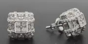 925 Sterling Silver MOISSANITE GRA Certified Earrings pass a diamond tester