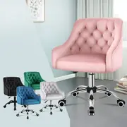 ALFORDSON Velvet Office Chair Fabric Armchair Computer Desk Chairs Swivel Work Seat Adult Kids