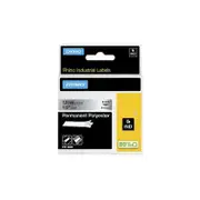 Dymo Rhino Industrial Polyester Label - Black on Metallic - 12mm x 5.5m - 18487