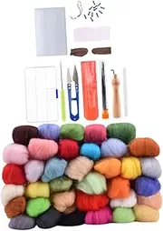 PLAFOPE 73Pcs Needle Felting Kit for Beginners Includes Wool Tools and Storage Box for DIY Wool Crafts and Handmade Felt Production Fluffy Colors Easy to Use