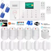 K09 Tuya APP WiFi+AU 4G Wireless Kits IR Home Security Alarm System+Alexa+Google