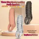 Male Sex Realistic Penis Sleeve Extender Enlargement Delay Ring Condom Toy Men