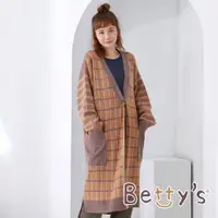 在飛比找蝦皮商城優惠-betty’s貝蒂思(05)長版挑紗拼接毛衣罩衫(駝色)