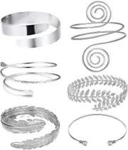 6 Pcs Arm Cuffs, Upper Arm With Cuff Bracelets,adjustable Armband Set