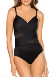 Miraclesuit Network Mystique One Piece Black L66721 Women’s Swimsuit Size 12